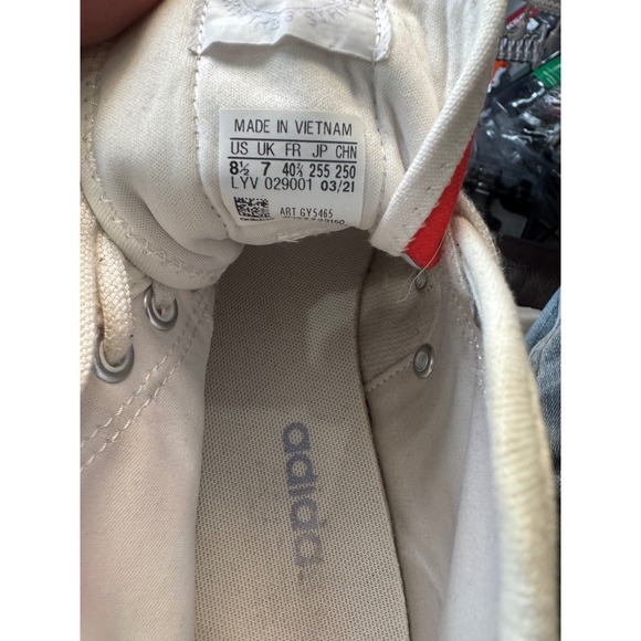 Adidas NIZZA Platform High Top Sneakers Floral Print White Women's 8.5 - Picture 3 of 12